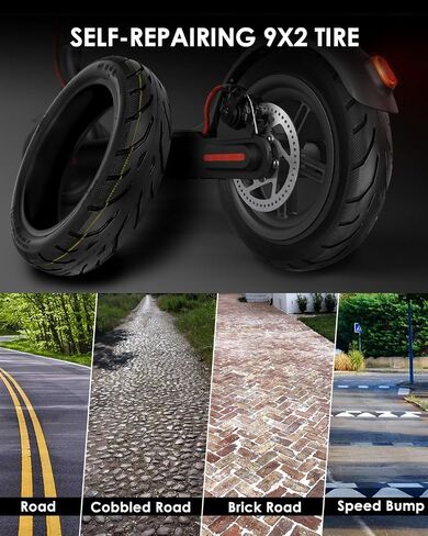 إطارات سكوتر كهربائي 8.5 بوصة 50/75-6.1 متوافقة مع Gotrax Gxl V2/Xiaomi M365/Pro/1S إطار خارجي للسكوتر الكهربائي 8 1/2X2 إطار داخلي بديل (جذع صمام مستقيم) (مجموعة واحدة) in Saudi Arabia