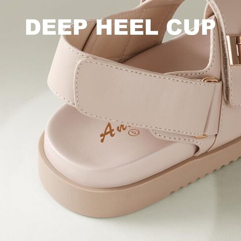 Ankis Black White Beige Nude Women's Flat Sandals Comfort Adjustable Front Strap and with a Back Strap Women Summer Sandals in Kuwait