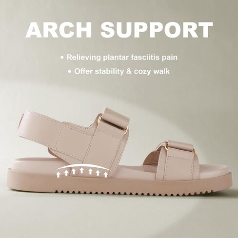 Ankis Black White Beige Nude Women's Flat Sandals Comfort Adjustable Front Strap and with a Back Strap Women Summer Sandals in Kuwait