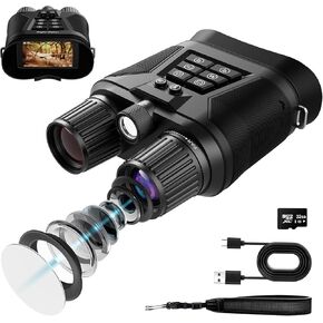 Night Vision Goggles - Night Vision Binoculars with 40MP Photos, 4K Video, 8X Zoom, 850NM Infrared, 1968FT – 5000mAh Rechargeable Battery for Hunting, Wildlife Observation & Security (Deep Black)