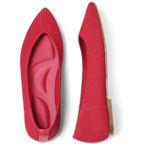 CELNEPHO Flats for Women Pointed Toe Ballet Flats Slip On Comfy Arch Support Knit Flats for Women Mary Jane Flats Washable Casual Dressy Shoes Work Flats Office Shoes
