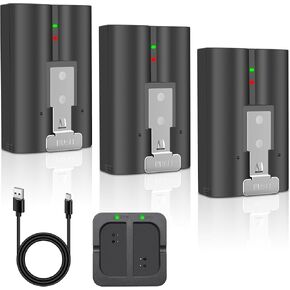 3-Pack 6040mAh Replacement Batteries with Charger Station for Ring-Doorbell Camera 2/3/4,Spotlight Camera and Stick Up Cam(2nd & 3rd Gen),Rechargeable Upgraded Lithium Batteries Camera Indoor 3.65V