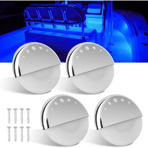 Boat Courtesy Lights Waterproof Boat Interior Lights Deck Lights Night Fishing Lights Boat Center Console Light Cockpit Light Transom Lights for Pontoon Fishing Boat Bass Boat Yacht (Blue)