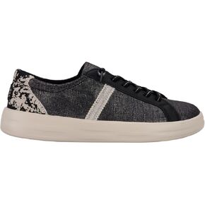 HEYDUDE Karina Metallic Animal Black Size 10, Women's Shoes, Women's Casual Sneakers, Comfortable & Light-Weight