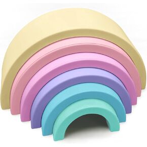 Lelolo Silicone Baby to Toddler Rainbow Stacking Toy Silicone | from 0+ Months | Small