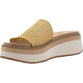 VOLATILE Womens Portobello Platform Slide Casual Sandals Casual Mid Heel 2-3" - Beige