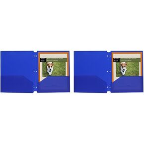 C-Line Two-Pocket Heavyweight Poly Portfolio Folder, 3-Hole Punch, 11 X 8.5, Assorted, 10/Pack