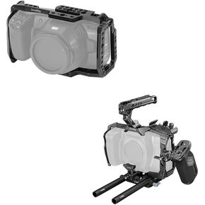Bundle: [New Version] SMALLRIG BMPCC 4K & 6K Cage for Blackmagic Design Pocket Cinema Camera 4K & 6K w/Cold Shoe 2203+ SmallRig Camera Cage Advanced Kit for Blackmagic Design Cinema 6K 4575