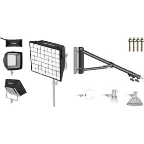 NEEWER 12.2"x11.4" Foldable Softbox Diffuser with Grid for NL660/SNL660/RGB660/RGB660 Pro LED Video Light Panel, Studio Photo Portrait Photography YouTube Video Soft Lighting, 4.3ft Boom Arm Included
