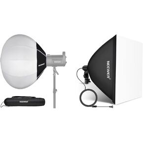 NEEWER 24x24in/60x60cm Softbox with E26 Porcelain Socket/UL Certified, Durable Nylon Softbox Lighting Modifier for Studio Photography Lighting, SF6060 (US Plug), 26" Lantern Softbox Included