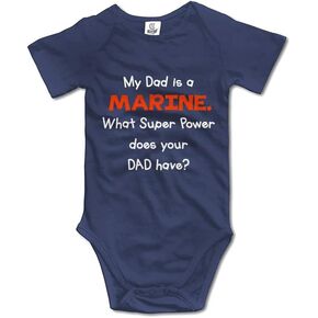 My Dad is a Marine Baby Bodysuit Romper Unisex Short Sleeve Onesie