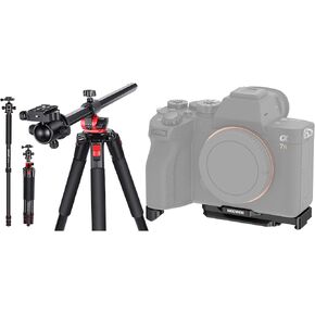 NEEWER 72 inch Camera Tripod Monopod with Camera Baseplate, Center Column and Ball Head Aluminum, Arca Type QR Plate, Bag, Horizontal Tripod Overhead Camera Mount for DSLR Camera, Video Camcorder