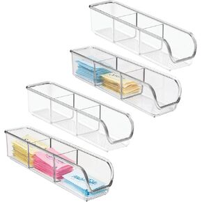 iDesign BPA-Free Plastic Sugar Packet Holder and Organizer, The Linus Collection - 2.25" x 4.5" x 2", Clear