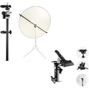 Selens Telescopic Reflector Holder Extendable Boom Arm， Photography Reflector Clamp Holder Speedlite Hot Shoe Bracket