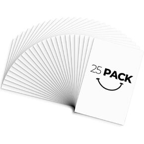 Golden State Art, Pack of 25 4x6 White Uncut Mat Boards, Acid-Free Mat Boards Great for Photos, Pictures, Frames