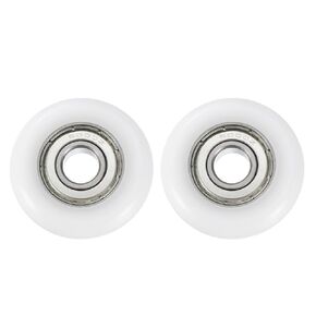 uxcell 4Pcs Ball Bearing Guide 10x40x10mm Double Shielded Chrome Steel Bearings Rolling Wheel for Total Gym Parts, White