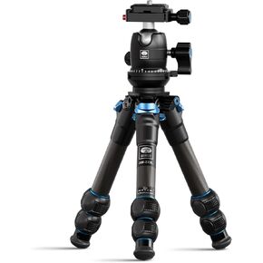 SIRUI AM223L Mini Leveling Tripod with 360° Ball Head B-00K, Carbon Fiber Desktop Travel Tripod, Max Load 33lbs, Max Height 17.3"