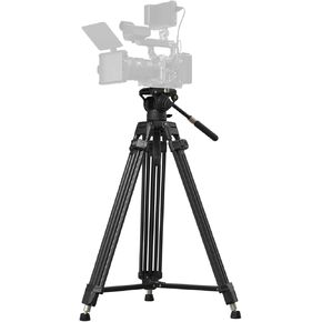 SmallRig Heavy-Duty Carbon Fiber Tripod with FreeSpeed One-Step Height Adjust, 75" Tall, Fluid Head, Dual-Mode QR Plate for DJI/MFT, Load up to 17lbs, Professional Video Tripod for Camera AD-80S