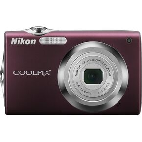 Nikon Coolpix S3000 12.0 MP Digital Camera with 4x Optical Electronic Vibration Reduction (VR) Zoom and 2.7-Inch LCD (Plum), compact (Renewed)