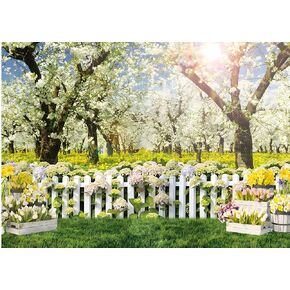 Dudaacvt 7x5FT Spring Backdrop Natural Scenery Forest Tree Photography Background for Children Birthday Wedding Baby Shower Party Decor Studio Portrait Photobooth Prop
