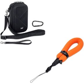 JJC Waterproof Camera Floating Wrist Strap with Hard Camera Case for Compact Cameras