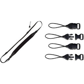 OP/TECH USA 3401002 Compact Sling for Cameras (Black) & USA 1301082 Mini QD Loops - 1.5mm - System Connectors