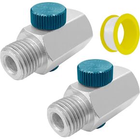 2Pcs In-Line Air Flow Regulator Valve 1/4" NPT Male x 1/4" NPT Female,Adjustable Inline Air Regulator Valves Steel Air Compressor Accessories Control Tool