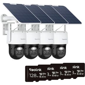 REOLINK Security Cameras Wireless Outdoor, Pan Tilt, Auto Tracking, 6X Hybrid Zoom, Solar Powered with 2K Color Night Vision, 2.4/5GHz WiFi, Local Storage, Home Hub Compatible, Trackmix+Solar Panel