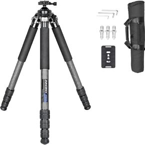 INNOREL P364C Carbon Fiber Shooting Tripod with Arca Swiss Dovetail Mount and 360° Inverted Ball Head,36mm Tube Tripods with Two Arca QR Tripod Plates for Shooting and Outdoors, Max Load 77lb/35kg