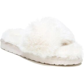 Sam Edelman Womens Jinnie Faux Fur Slip On Slide Slippers White 6 Medium (B,M), Ivory Faux Fur, 6 US