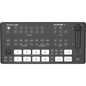Stream-1 HDMI Professional Multi Camera Video Switcher Mixer with PTZ Cam Control,REC, NDI Updatable and Landscape & Portrait Livestreaming.