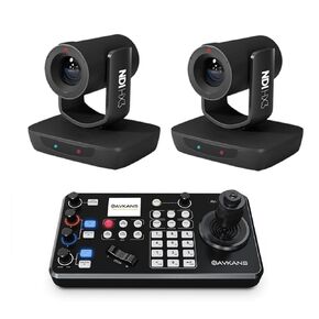 AVKANS 20X AI Tracking NDI Cameras with IP PTZ Controller Bundle Kits - 2x LV20N PTZ Cameras with 1 IP PTZ Joystick Controller Package for Church Sunday Services