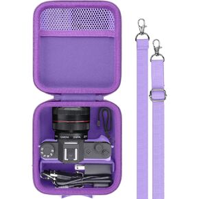 Camera Case for VJIANGER/VETEK/NIKICAM 4K Vlogging Camera,Carrying Case Holder for 4K Vlogging Camera and Accessories(Purple Case)