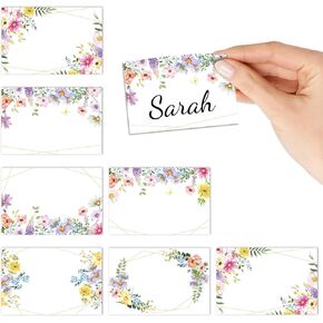Whaline 180Pcs Floral Name Tag Stickers Pink Flower Rectangle Nameplate Stickers Classroom Bulletin Board Decoration Label Decal for Office School Desk Wall Message Board, 6 Designs in Kuwait