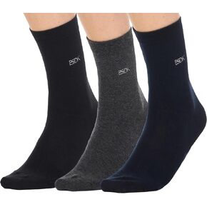Women's Classic Trouser Crew Socks - 3 Pair Pack - Soft Cotton Comfort with embroidered Brand Logo Shoe Size 4-10