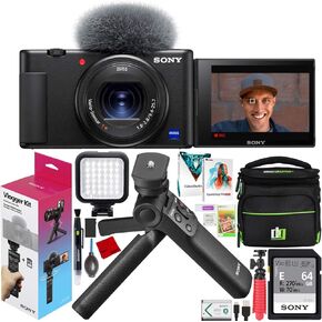 Sony ZV-1 Compact Digital 4K Camera Vlogger Creator's Kit DCZV1/B Renewed | Official Sony USA Partner Model | Bundle with ACCVC1 Includes GP-VPT2BT Shooting Grip & Wireless Remote + Deco Gear Case
