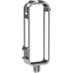 Sports Camera Protective Frame Compatible with Insta360 X4,Plastic Housing Cage with 2 Cold Shoe Ports, Black