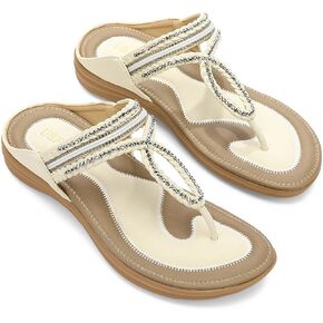 UBFEN Womens Slides Walking Sandals Comfortable Platform Slip On Dressy Summer B White Size 9
