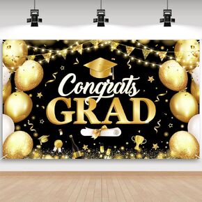 Prom Send Off Backdrop 2025 Prom Night Backdrop Black and Silver Prom Background Banner Congrats Grad Background Graduation Photo Prop Banner Prom Night Party Decorations 71x43 Inch