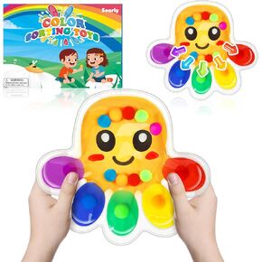 Color Sorting Sensory Toys, Travel Toys for Toddlers 1-3 Autistic Sensory Toy for Kids 1-5 Easter Basket Stuffers for Kids Autism Toy Fine Motor Activities for Boys Girls Birthday