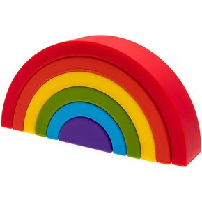 Rainbow Stacking Toy | Montessori Toy for Babies | Silicone Stacker | Sensory Toy | Building Puzzle Toy | Rainbow Stacker | Rainbow Toy | Pride Rainbow | Rainbow Puzzle - 6 Layers (Rainbow Colors)