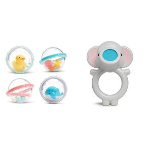 Munchkin 4 Count Float & Play Bubbles and Bubble Bestie Elephant Bubbler Bath Toys