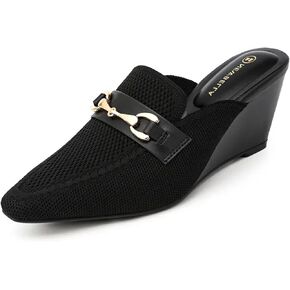 Women's Wedge Mules Mid Heel Sandals Pointed Toe Dressy Sandals Comfortable Heels Wedding Casual Shoes