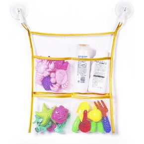 Kids Bath Tub Toy Holder, Bath Toy Net 13" x 19", Baby Toddler Shower Bathtub Toy Storage Organizer, Mesh Bag for Bath Toys with 2 Suction Cups