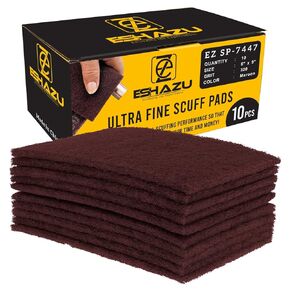 Eshazu General Purpose Scuffing Pads, 6" x 9", Box of 10 – Variety Pack - Non-Woven, Reusable, Durable, Ideal for Auto Paint Prep, Metal, Wood, Plastics, and More