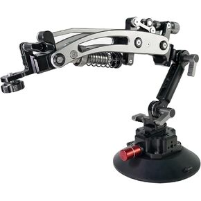 Hydraulic Camera Boom Arm with Vacuum Car Suction Cup Mount - Quick Release NATO Rail - Universal Mount for Pocket 3 Hero Insta360 Action Cameras - Dash/Windshield Car Mount Accessories