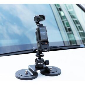 PellKing Heavy-Duty Magnet Camera Mount for Osmo Pocket 3,Metal Car Powerful Magnetic Camera Mount+ Protective Cage Extension Adapter Frame,with 360 Degree Rotation Ball Head for Car Body