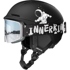 خوذة ونظارات تزلج للأطفال، خوذة تزلج للأولاد خفيفة الوزن، هيكل مقوى من البولي كربونات وإسفنج EPS ممتص للصدمات وبطانة ناعمة، خوذة للفتيات على الجليد 10 فتحات، خوذات رياضية للثلج للمراهقين - برتقالي in Kuwait