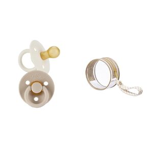 Itzy Ritzy Set of 2 Natural Rubber Newborn Pacifiers & Pacifier Pod Holds 2 Pacifiers, Ages 0-6 Months