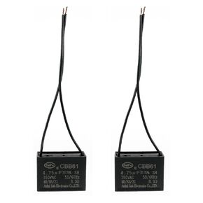 CBB61 1.5uf+2.5uf 4-Wire 350V AC Ceiling Fan Capacitor - Pack of 2-50/60 Hz - Polypropylene Film Capacitors Compatible with Electrical Power Relay Connecting Capacitor